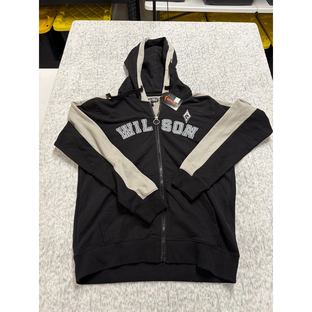 FISLL WNBA Aja Wilson Las Vegas Aces Full Zip Hoodie Black Grey‎ Mens Medium NEW